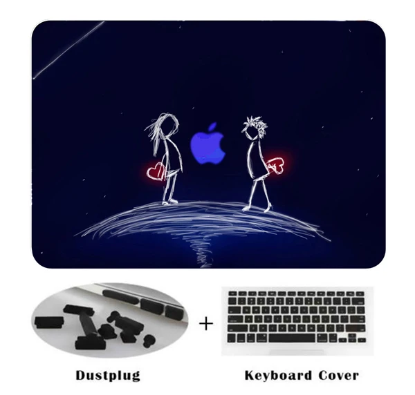 Жесткий чехол с принтом для клавиатуры + Пылезащитная заглушка Apple Macbook новая