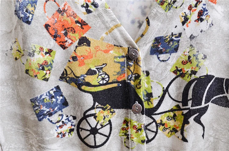 2018 New printed cardigan cfall and winter sweet sweaters women cart bag sweater design new |