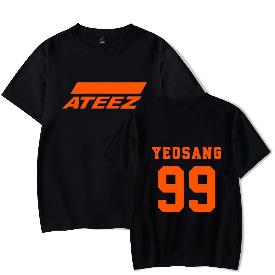 Новые рубашки с альбомом Kpop ATEEZ уличная одежда свободная футболка топы коротким