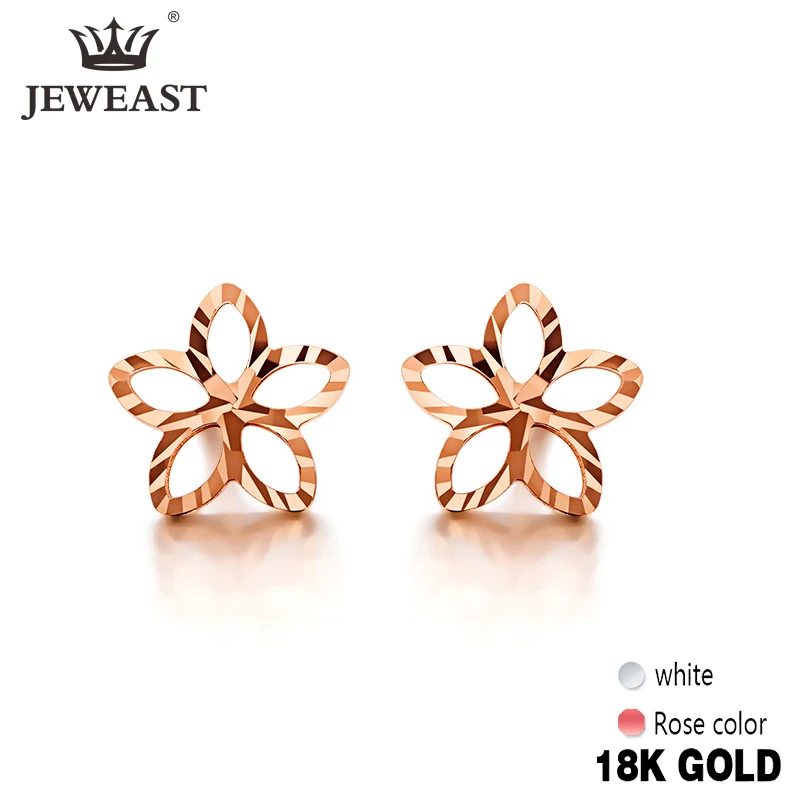 Серьги из чистого золота 18 карат серьги настоящего 750 пробы с блестящими