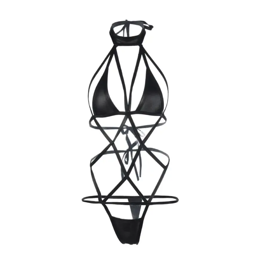 Кожаное Порно Babydoll латексное белье сексуальное бандаж эротические костюмы открытая промежность сексуальное нижнее белье Тедди сексуальное боди 485
