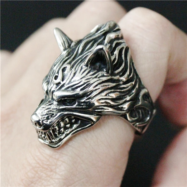 2017 тяжелое кольцо вампира волка 316L из нержавеющей стали Ювелирное модное мужское