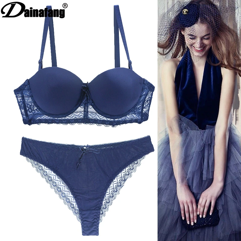 Комплект женского нижнего белья с чашками пуш ап 3/4 и бантом|sexy women bra set|bra setbra set vs |