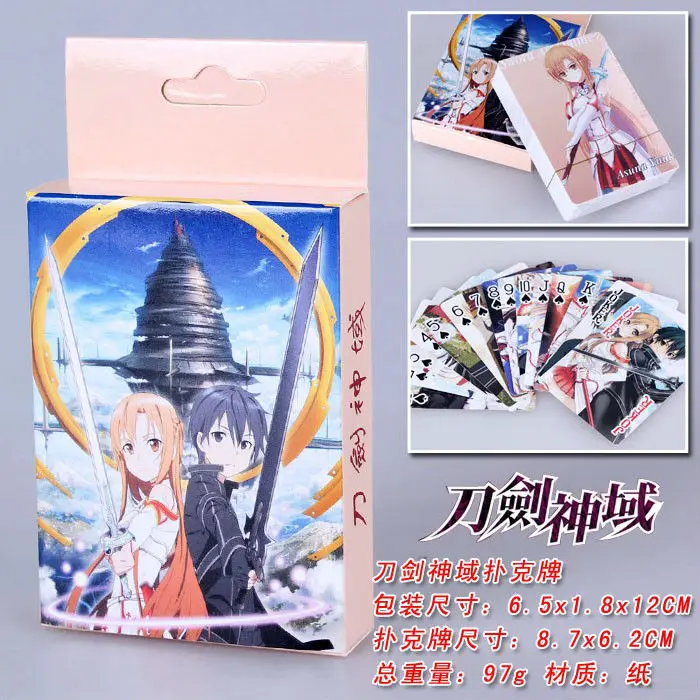 Аниме Покер меч искусство онлайн игрушки персонаж колода kazuto Asuna игра коллекция