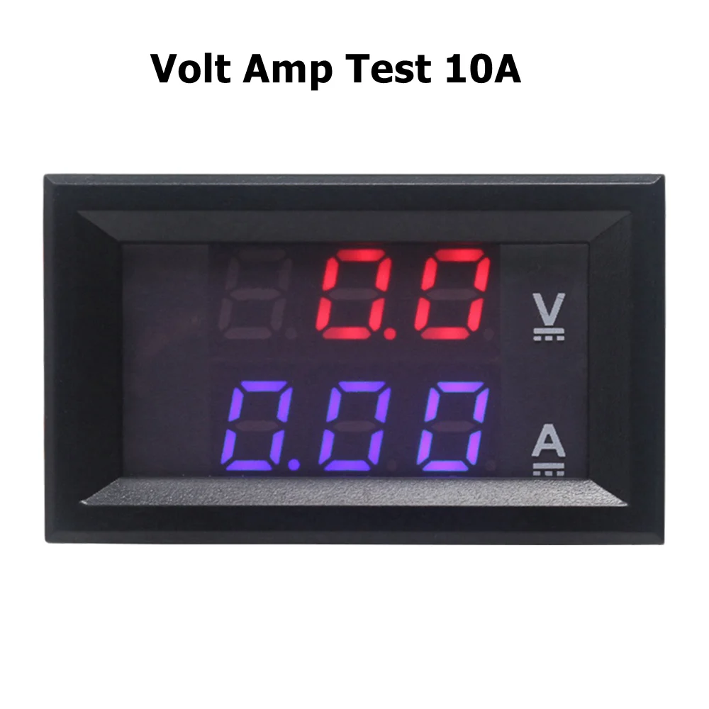 DC 0-100V 10A 50A 100A DC Амперметр Вольтметр цифровой светодиодный красный синий дисплей Автомобильный усилитель Вольт Метр - Цвет: Volt Amp Test 10A