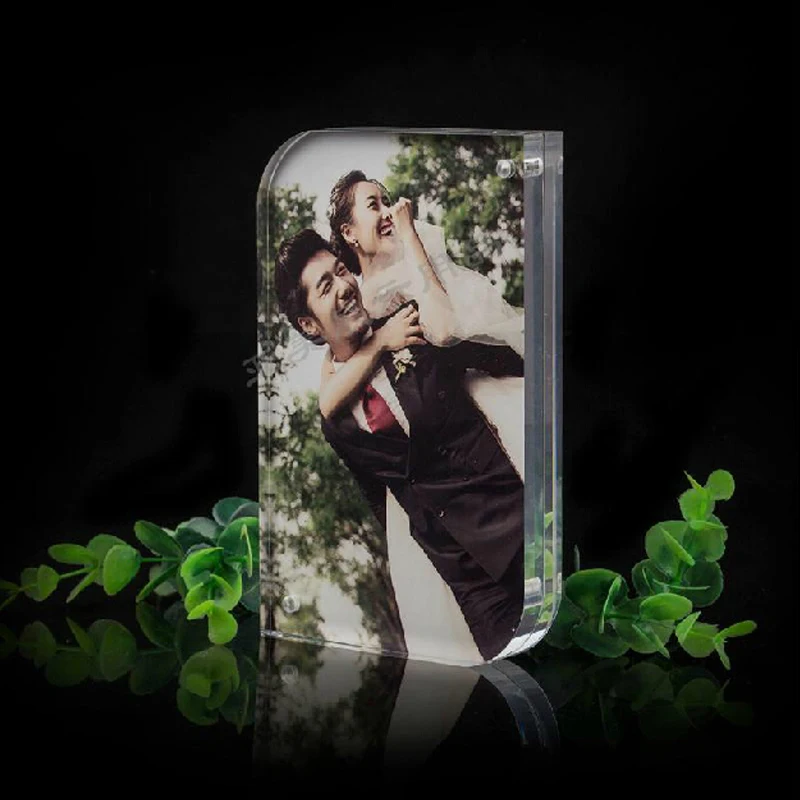 Автономные двухсторонние магнитные акриловые фоторамки с круглым углом