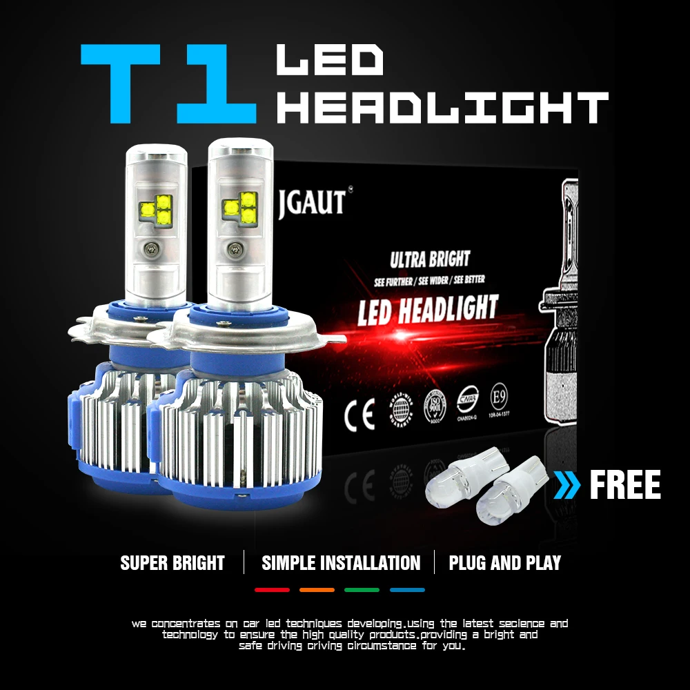Modifygt T1 H4 led 70 Вт 7200LM 6000K 12v H1 H3 H7 H11 9005 HB3 9006 9007 светодиодные фары автомобильные