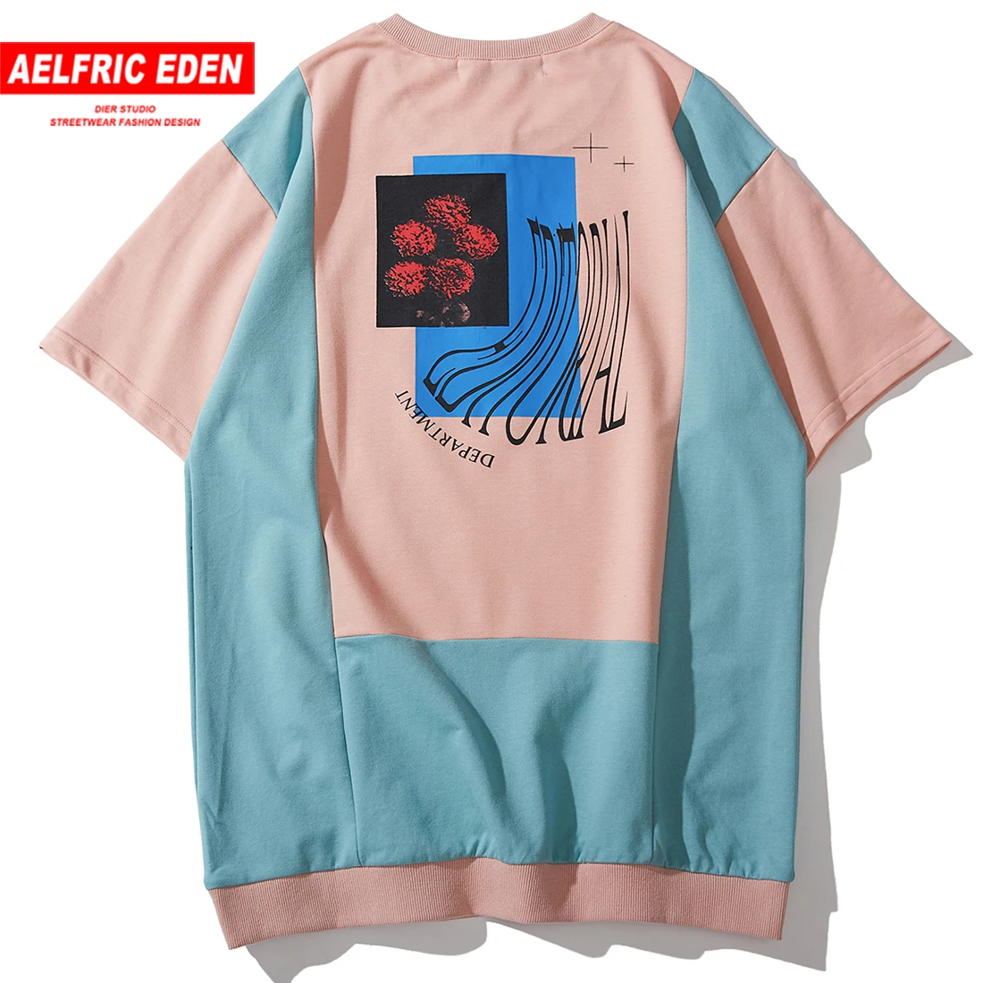 Aelfric Eden цветная хлопковая футболка мужская лето 2019 уличная одежда полумолния