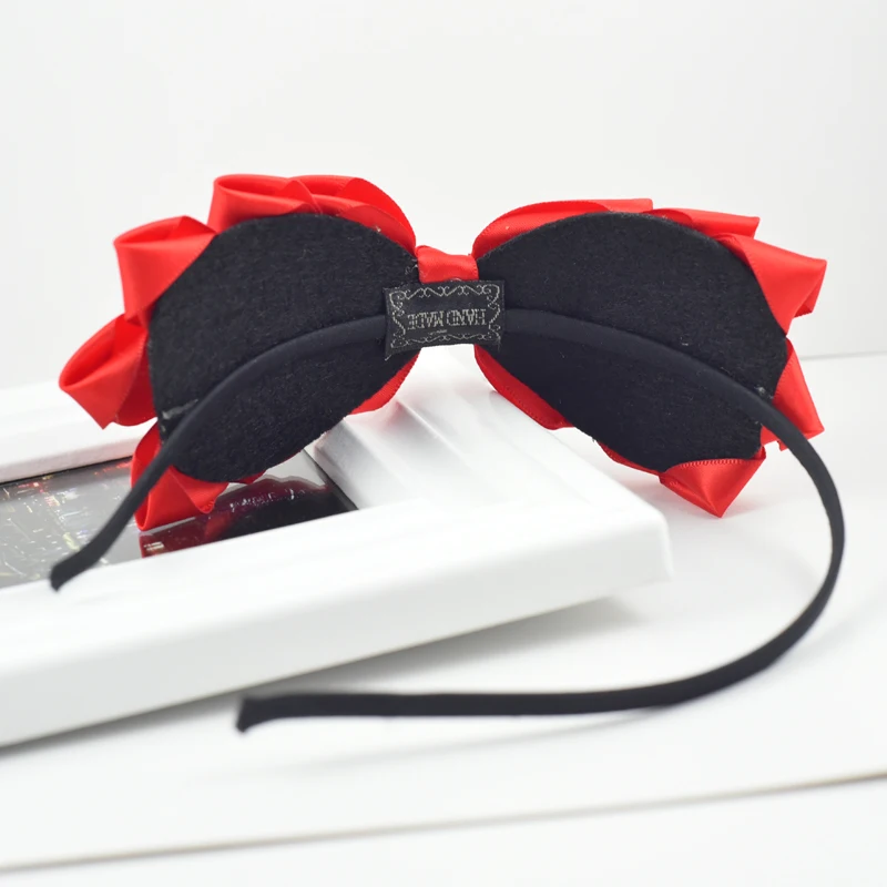 Плотная повязка на голову для девочек новинка двухслойная с бантом из ленты