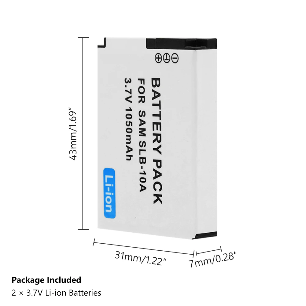 Аккумулятор для Samsung WB500 WB550 WB690 WB700 WB710 ES50 ES55 ES60 ES63 EX2F 1050 мАч|Цифровые аккумуляторы| |