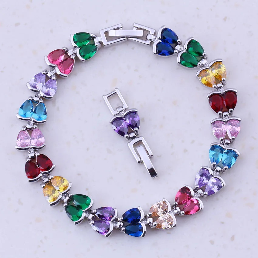 Женский многоцветный браслет с подвесками в виде сердца 18/20 см|jewelri|jewelry sewingjewelry