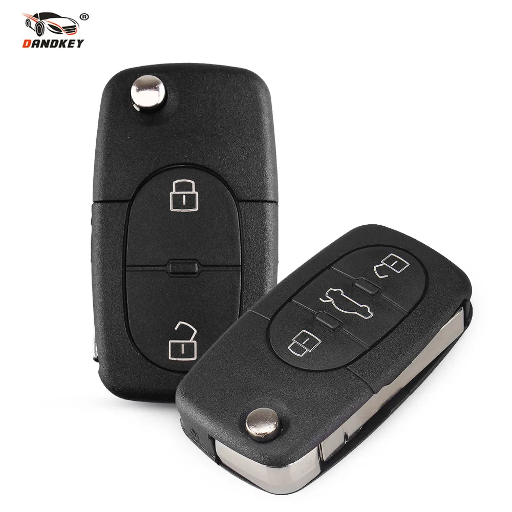 DANDKEY 2/3 Кнопка CR1620 батарея дистанционного флип ключа чехол Чехол для Audi TT A4 A6 Quattro