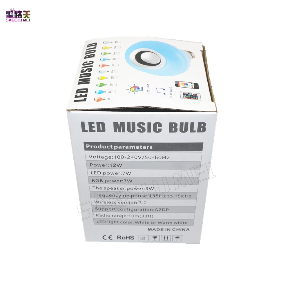 E27 светодиодный музыкальный лампочка Беспроводная bluetooth колонка лампа умная RGB RGBW