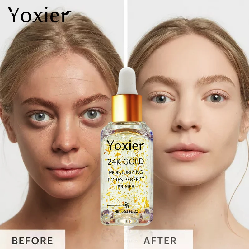 Уход за кожей лица Сыворотки 24K Золотая эссенция уменьшает поры гиалуроновая
