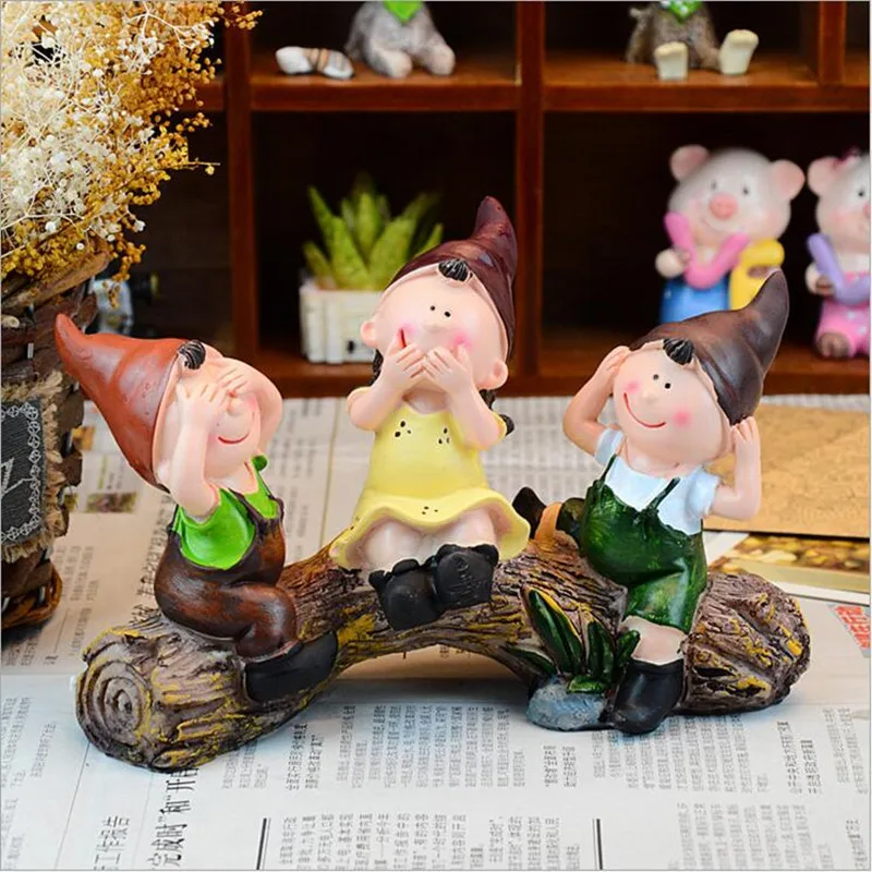 3 шт./лот прекрасный мальчик и девочка на пень мультфильм украшение фигурки