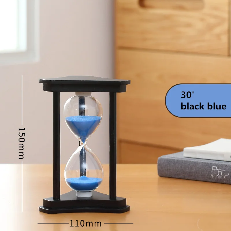 30m black blue Часовое стекло 30 минут таймер отсчета Вниз Деревянный Песок стекло часы синхронизации домашний стол украшение Свадебные сувениры для гостей SL-SZSL - Цвет: 30m black blue