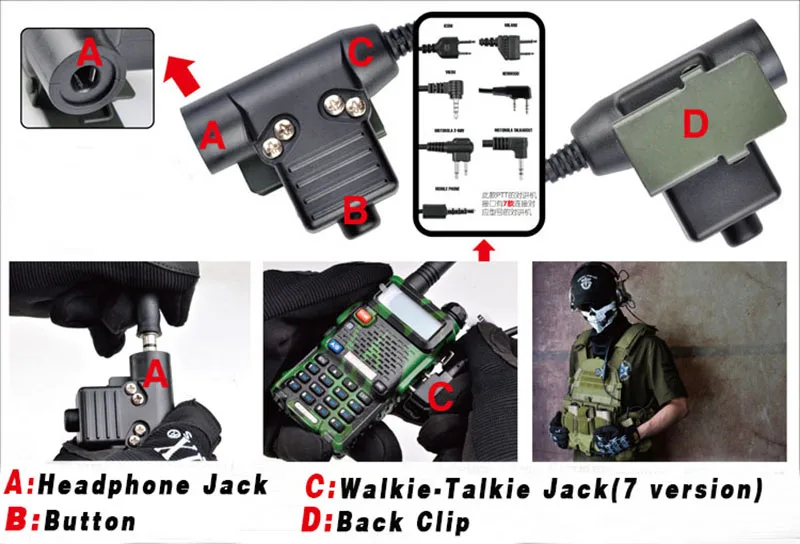 Z-Tac тактическая гарнитура Bowman Evo III гарнитура Военная U94 PTT Baofeng страйкбол тактическая стрельба наушники Softair PTT
