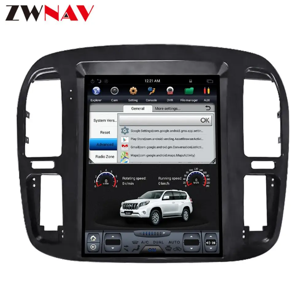 Автомобильный DVD плеер tesla style на Android 7 1 с большим экраном для Toyota Land Cruiser lc100 1998 2002