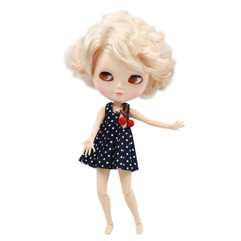 Куклы Blyth Joint № 3139 Короткие вьющиеся белые волосы с челкой регулируемые глаза 4