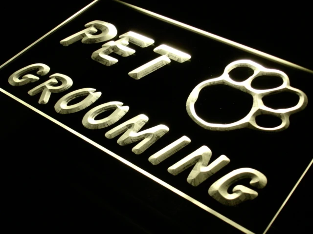 i276 OPEN PET GROOMING Shop Dog Cat LED Neon Light Signs On/Off Switch 20+ Colors 5 Sizes | Дом и сад