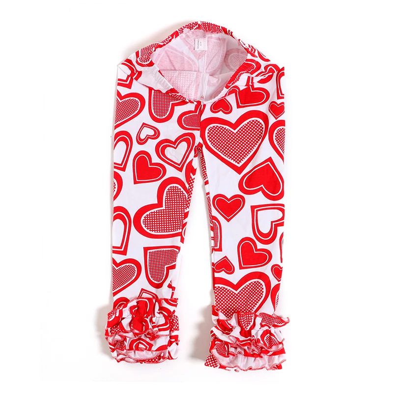 2017 одежда для маленьких девочек на День святого Валентина штаны с оборками