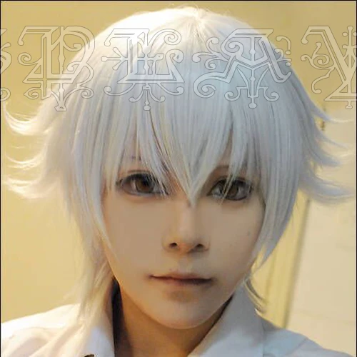 Аниме K Project Isana Yashiro Косплей парик короткие белые термостойкие синтетические