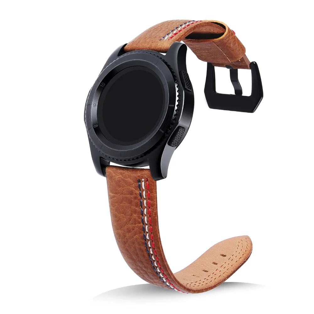 Новый кожаный ремешок для часов s3 22 мм Samsung Gear S3 Pebble Time стальной 2|Ремешки часов| |