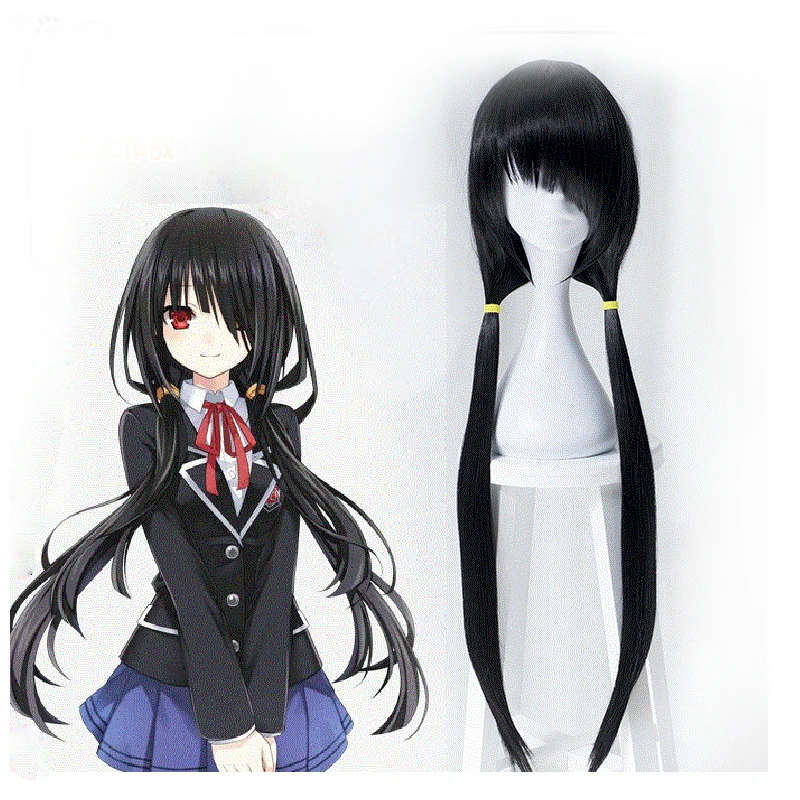 Высококачественный термостойкий синтетический парик DATE A LIVE Tokisaki Kurumi черные и