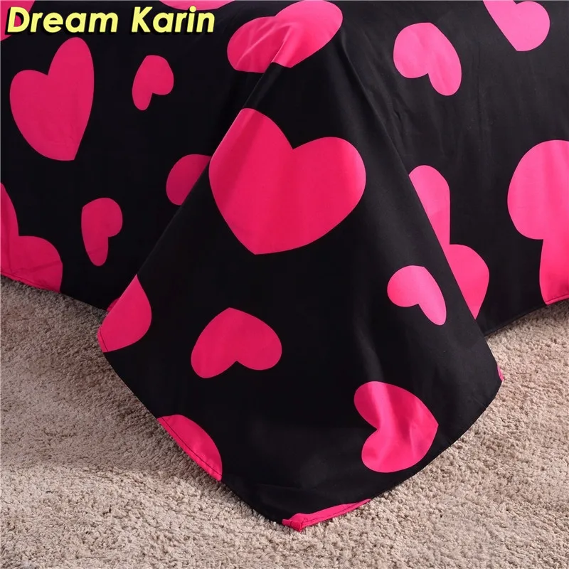 Розовый комплект постельного белья в форме сердца постельное белье с принтом