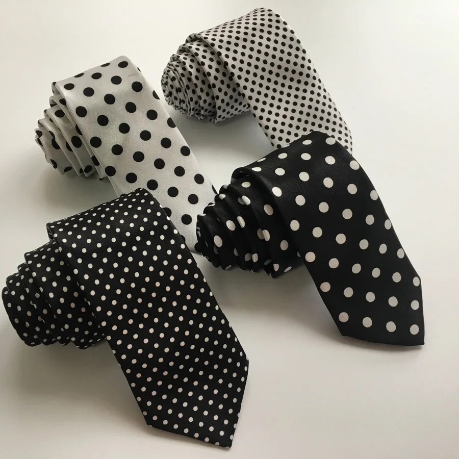 Уникальный тонкий галстук 5 см в горошек из полиэстера Gravata | Аксессуары для