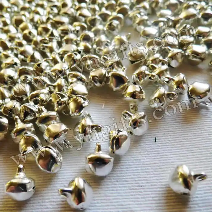 1000 шт./лот. 8 мм Серебряные Колокольчики. Рождественские украшения в помещении