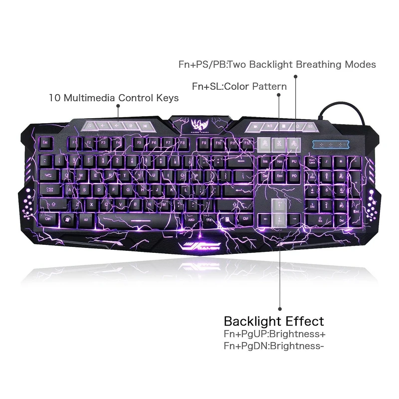 114 ключей Механическая игровая клавиатура RGB подсветка красный синий