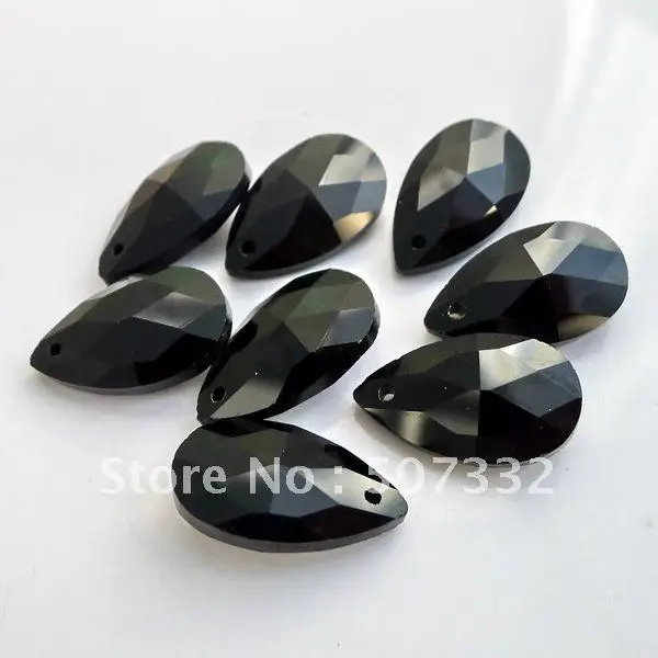 

Free Shipping! Wholesale AAA Top Quality 16mm 6106 Crystal almond/pear Pendant lake black/jet colour 60pcs