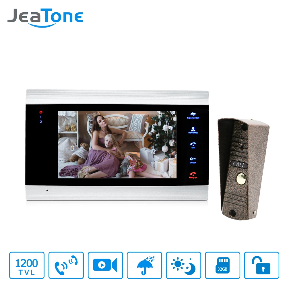 JeaTone " видео домофон на двери Громкая связь камера домашняя Безопасность Видео дверной телефон комплект Водонепроницаемый дверной Звонок