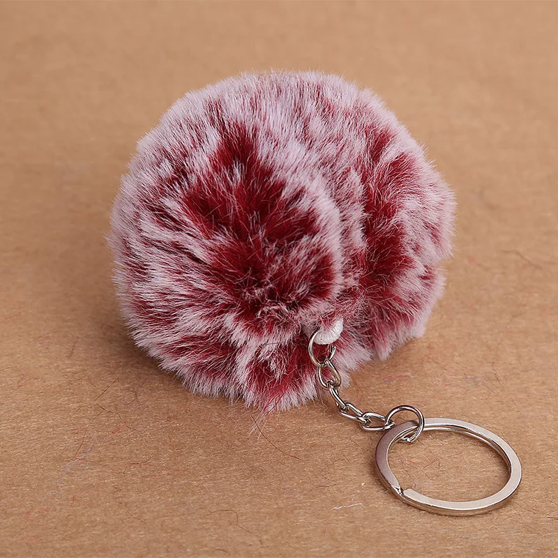 Fluffy Fake Rabbit Fur Ball Pom car Keychain motorcycle Key Chain Gifts for Women Car Bag Accessories Ring bmw audi | Автомобили и