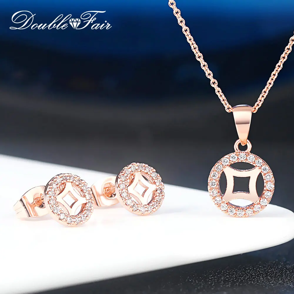 Женское Ожерелье и серьги с геометрическим узором Модный классический комплект