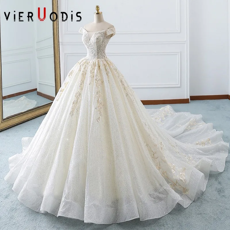 Женское платье с открытыми плечами Hochzeitskleid Bridal роскошное рукавами-крылышками 2019