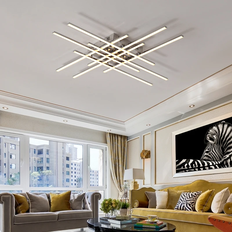 Iluminación Led de araña moderna para sala de estar, dormitorio, restaurante, cocina, candelabro de techo cromado, iluminación interior