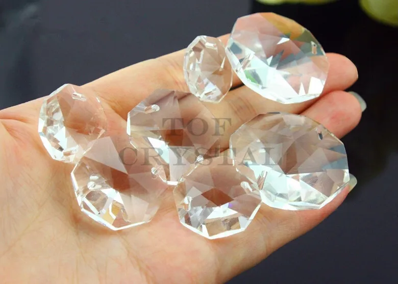 Прозрачные стеклянные Восьмиугольные бусины размером 18 мм с 2 отверстиями 900