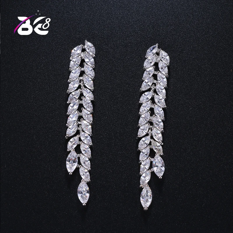 

Be 8 2018 New Design Fashion Statement Jewelry Shiny Leaf Long Drop Dangle Earrings For Women Gift E366