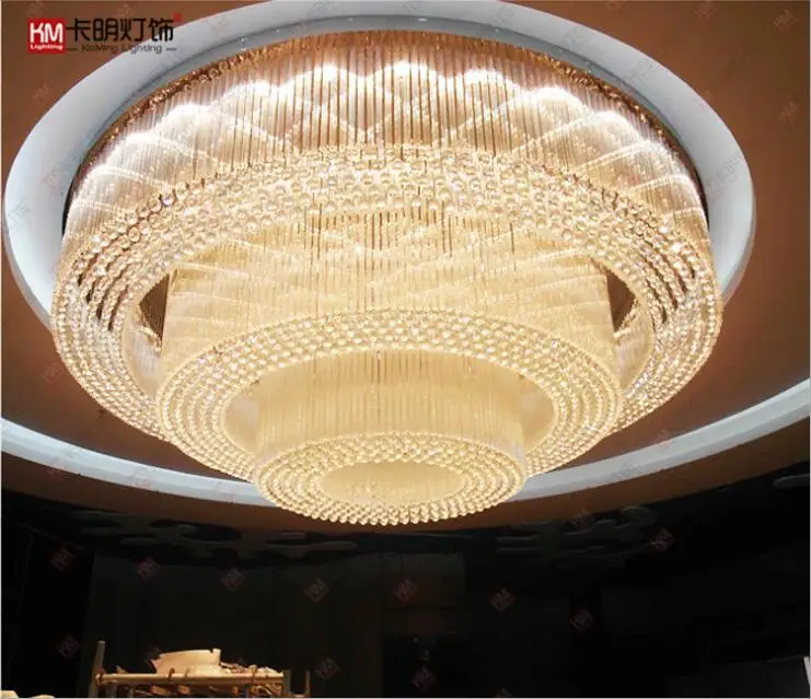 

Большой лобби отеля КТВ отель клуб Проект свет вилла гостиная круглый кристалл лампа освещение светильник светодиодные потолочные лампы