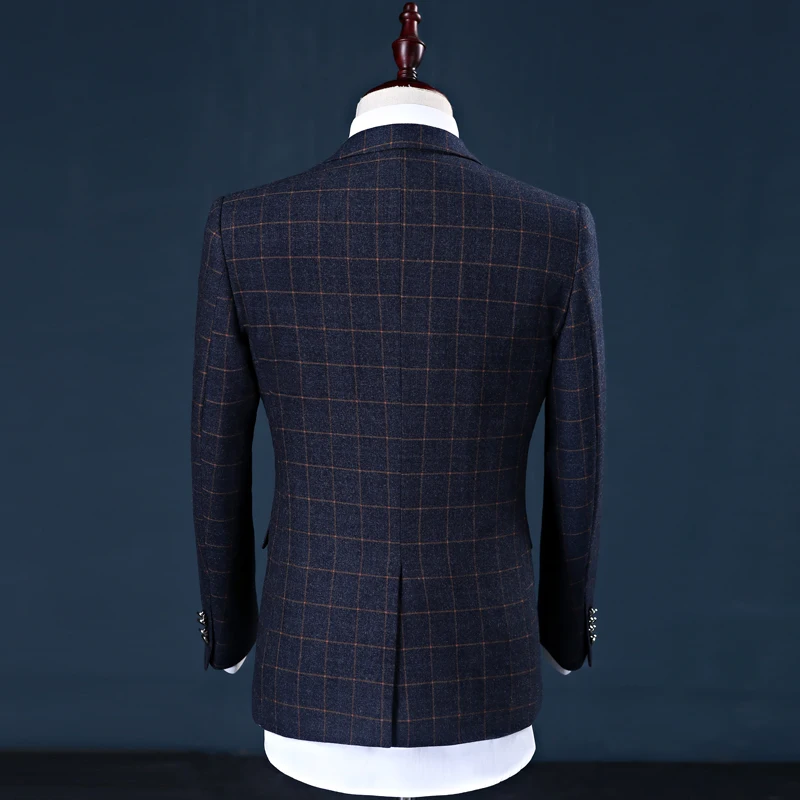 2017 высококачественные клетчатые свадебные костюмы для мужчин блейзер свадебное