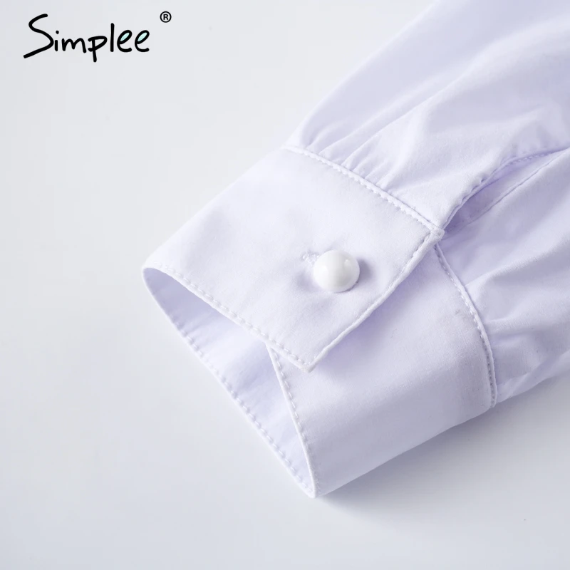 Женская блузка на кнопках Simplee белая Повседневная офисная с отложным воротником