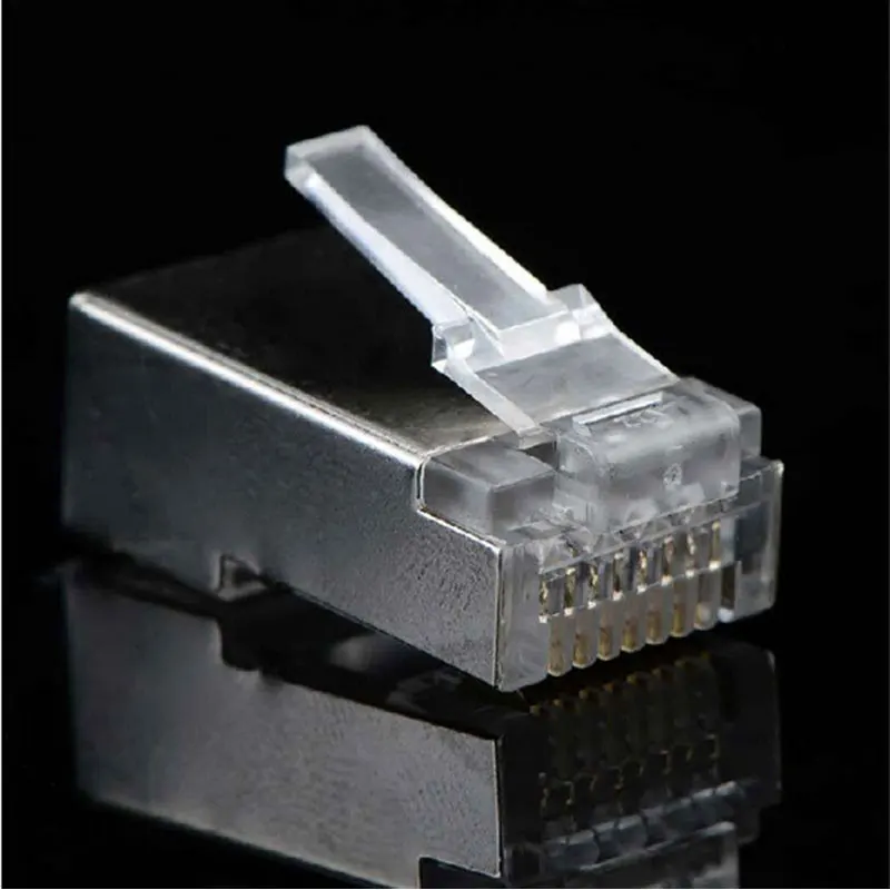 50 шт. металлический экранированный RJ45 разъем Ethernet сетевой концы 8 pin разъемы CAT5