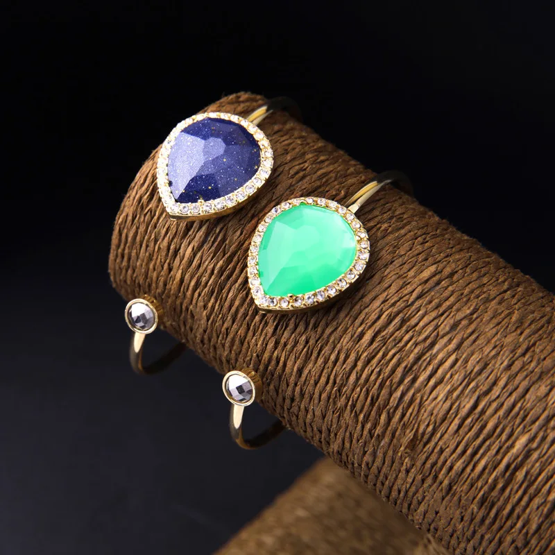 Модный инкрустированный Lapis зеленый розовый кварц Имитация Жемчужный Браслет