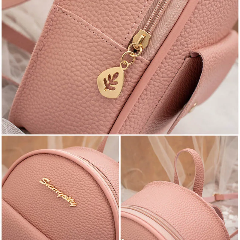 

Hot Selling Women Mini Backpack Litchi Pattern Large Capacity Single Shoulder Bag for School Travel -B5
