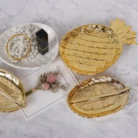 gold leaf ceramic plate dish porcelain candy trinket dish jewelry fruit serving tray storage plate crockery tableware home decor