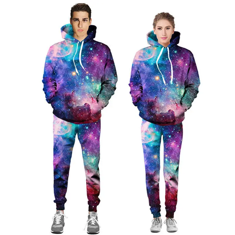 

MeiHuiDa 2018 New Style Fashion Star Galaxy Women Hoodie Long Sleeve Couple Pullover Starry Sky Outfit