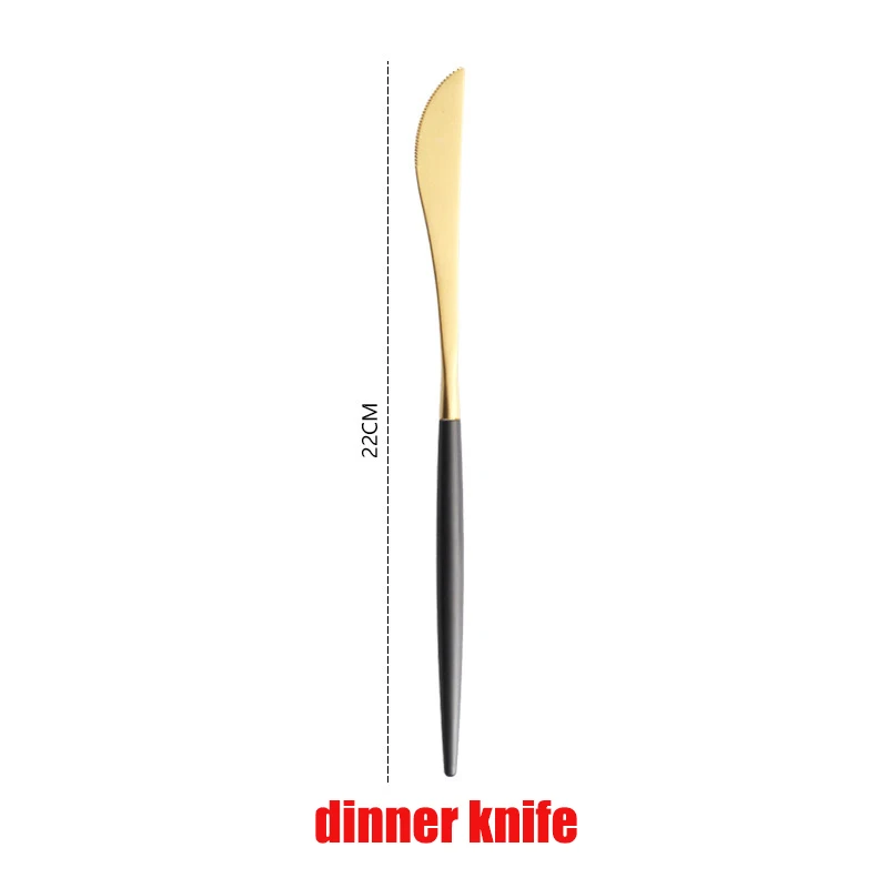 dinner knife Сталь набор столовых приборов золотые столовые приборы Нержавеющая сталь ложка посуда вилка, ложка, Посуда Кухонная ложка и набор вилок столовые приборы - Цвет: dinner knife