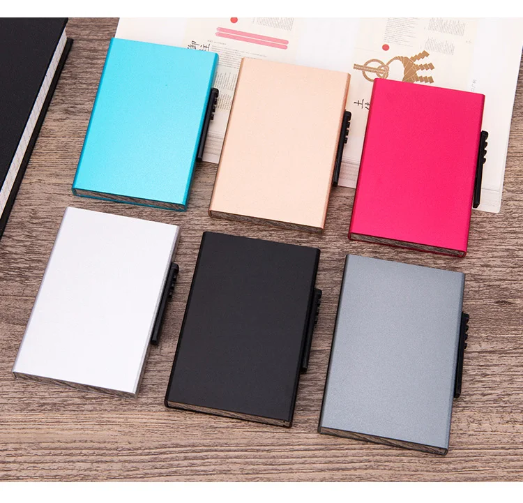 Роскошный кожаный металлический мужской тонкий мини Чехол бумажник с клипсой